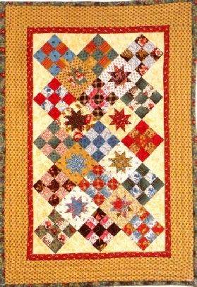 Big Charm Pack or Layercake Nine Patch Floating Stars Quilt