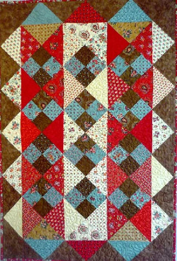 Big Charm Pack Four Patch Strippy Quilt