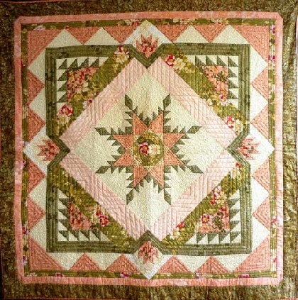 Big Folk Art Feather Quilt